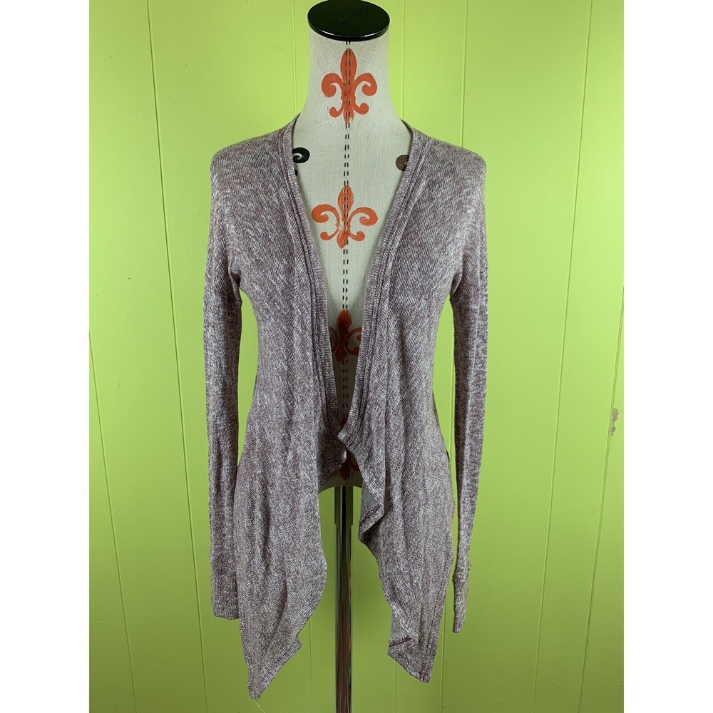 American Eagle Women’s Sz M open front asymmetrical cardigan Knit Purple
